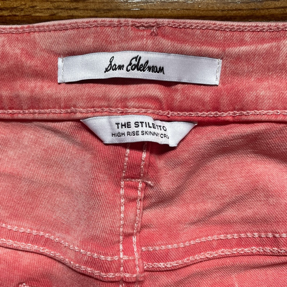 Sam Edelman Cropped scissor cut acid wash jeans